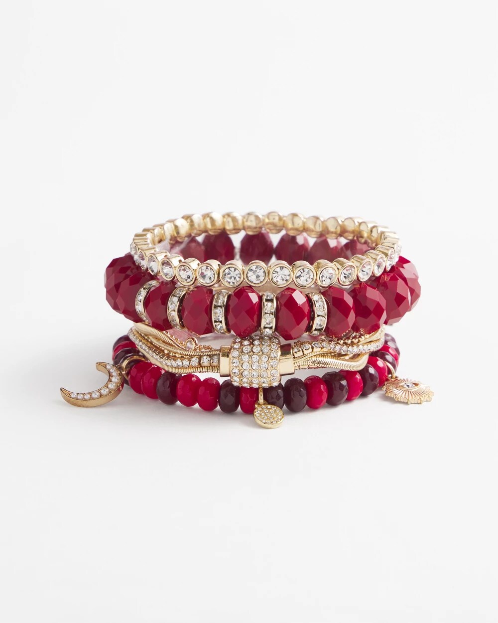 Gold Tone Multi Strand Pavé Bracelet