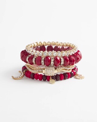 Gold Tone Multi Strand Pavé Bracelet