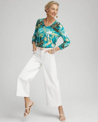 Linen Cool Palms 3/4 Sleeve Tee