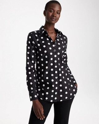 No Iron™ Stretch Polka Dot Shirt