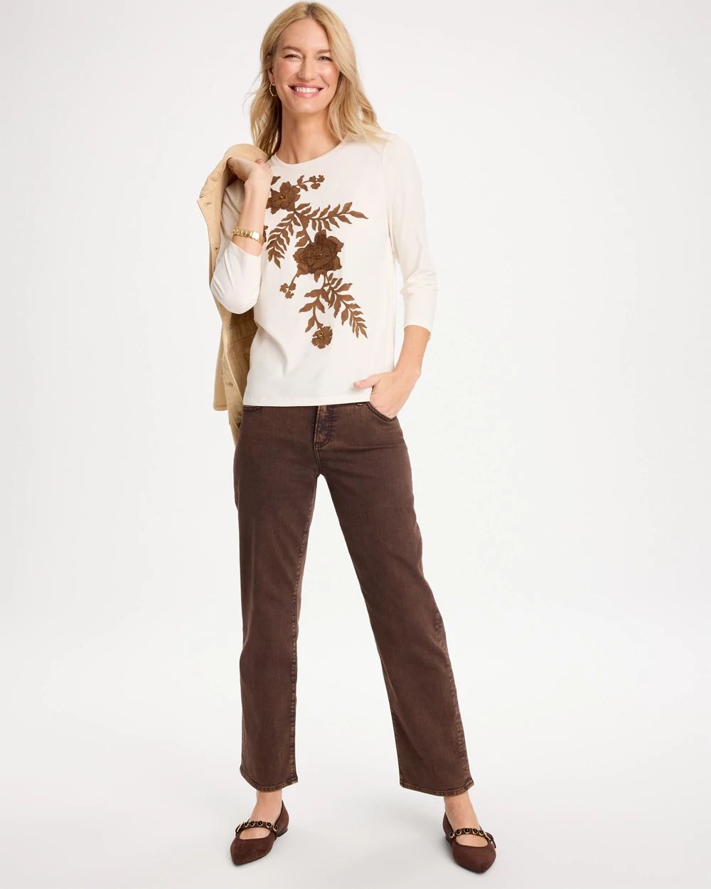 Faux Suede Applique Tee click to view larger image.