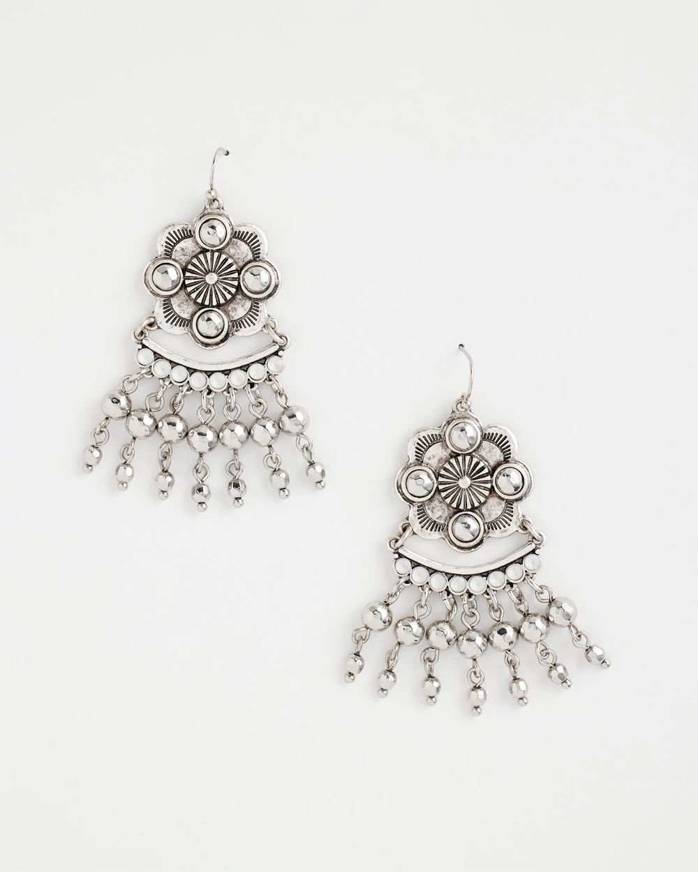 Chandelier SIlvertone Drop Earrings