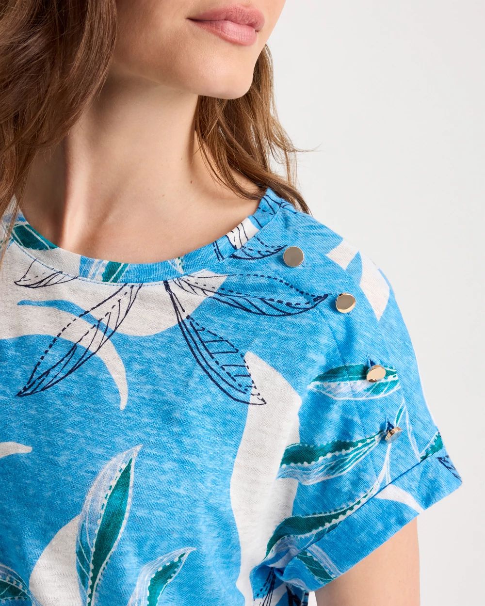 Printed Linen Button Tunic click to view larger image.