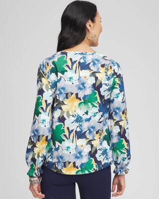 Floral Ruffle Trim Top click to view larger image.