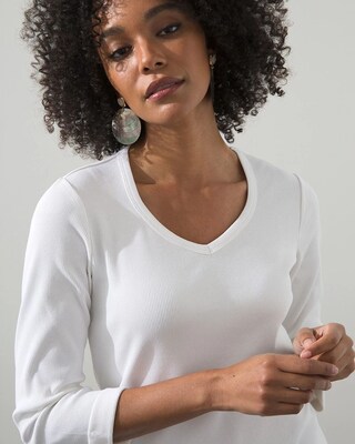 Ribbed Sweetheart Neck Tee