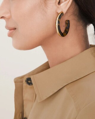Faux-Tortoise Hoop Earrings
