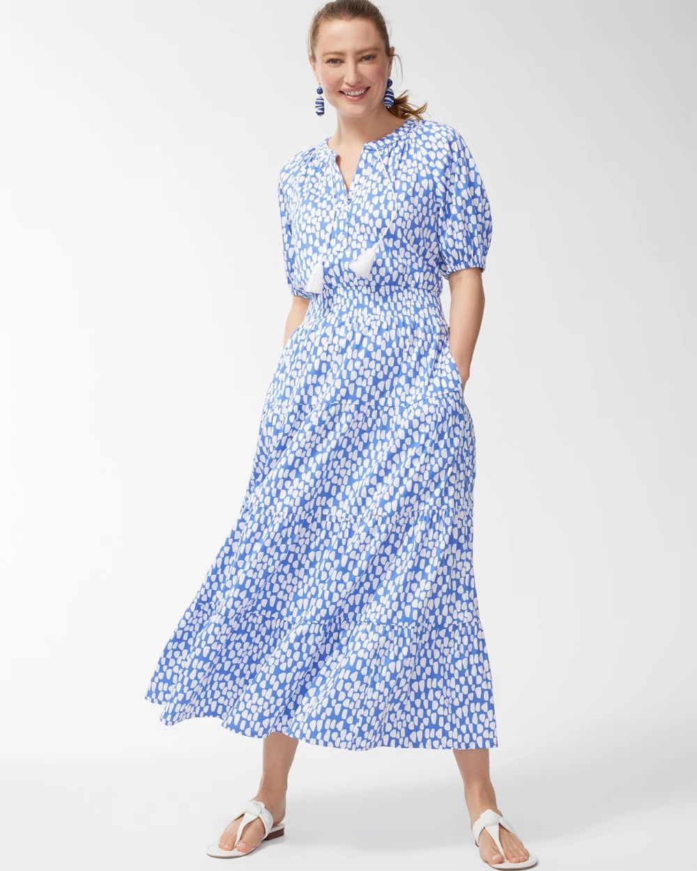 Tiered Smock Waist Maxi Dress