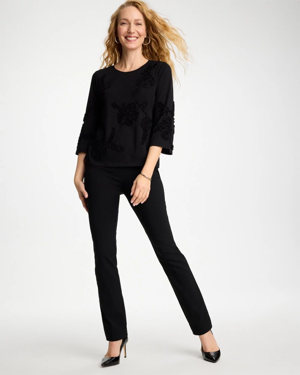 Soutache Elbow Sleeve Tee