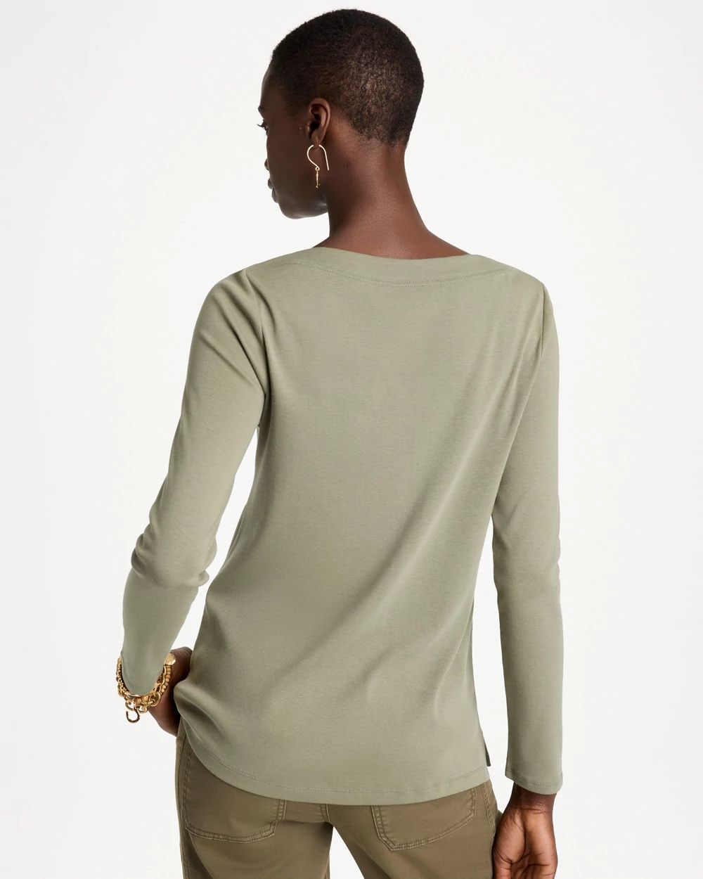 Stretch Cotton Boatneck Tunic click to view larger image.