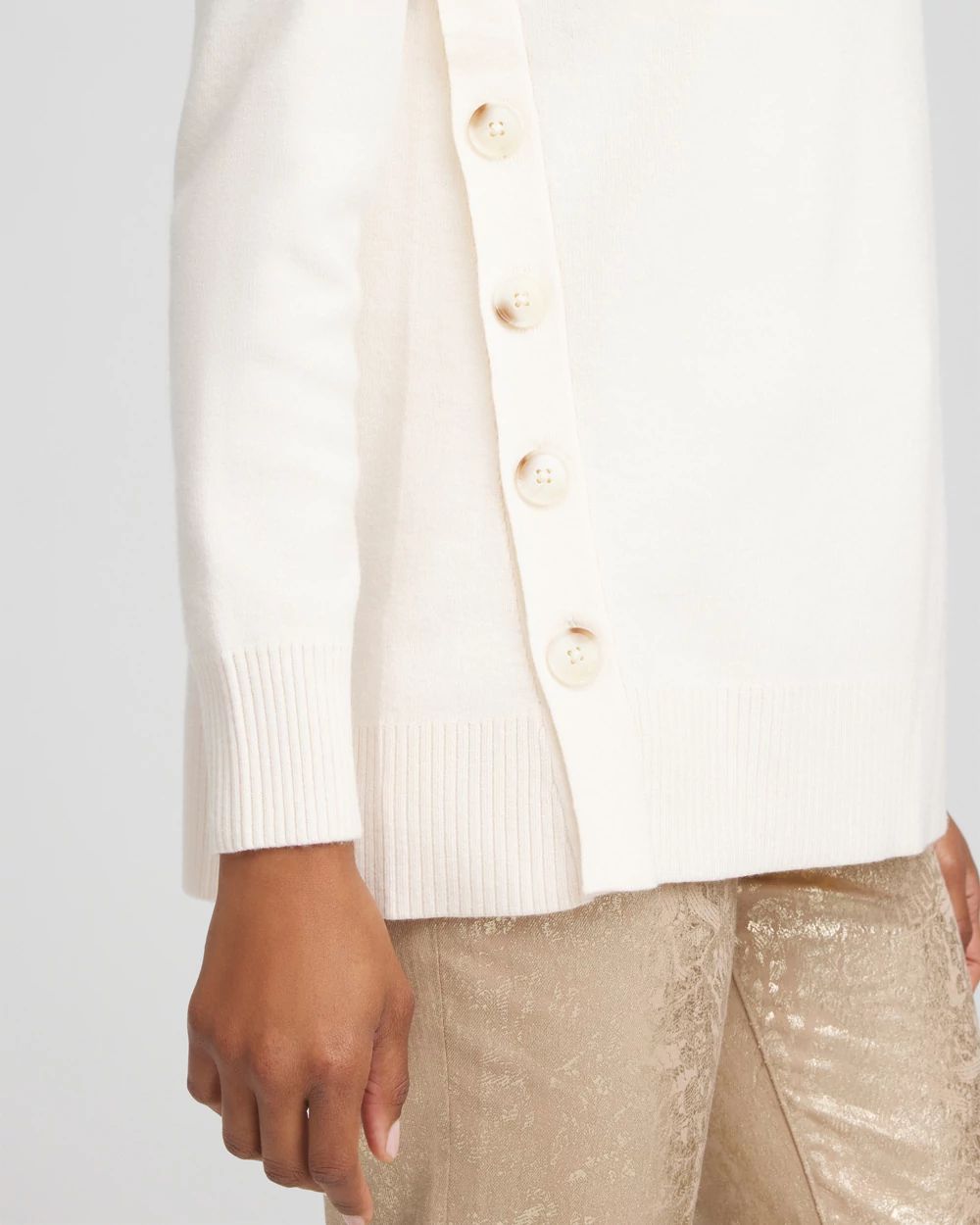 Ella Button Tunic Sweater click to view larger image.