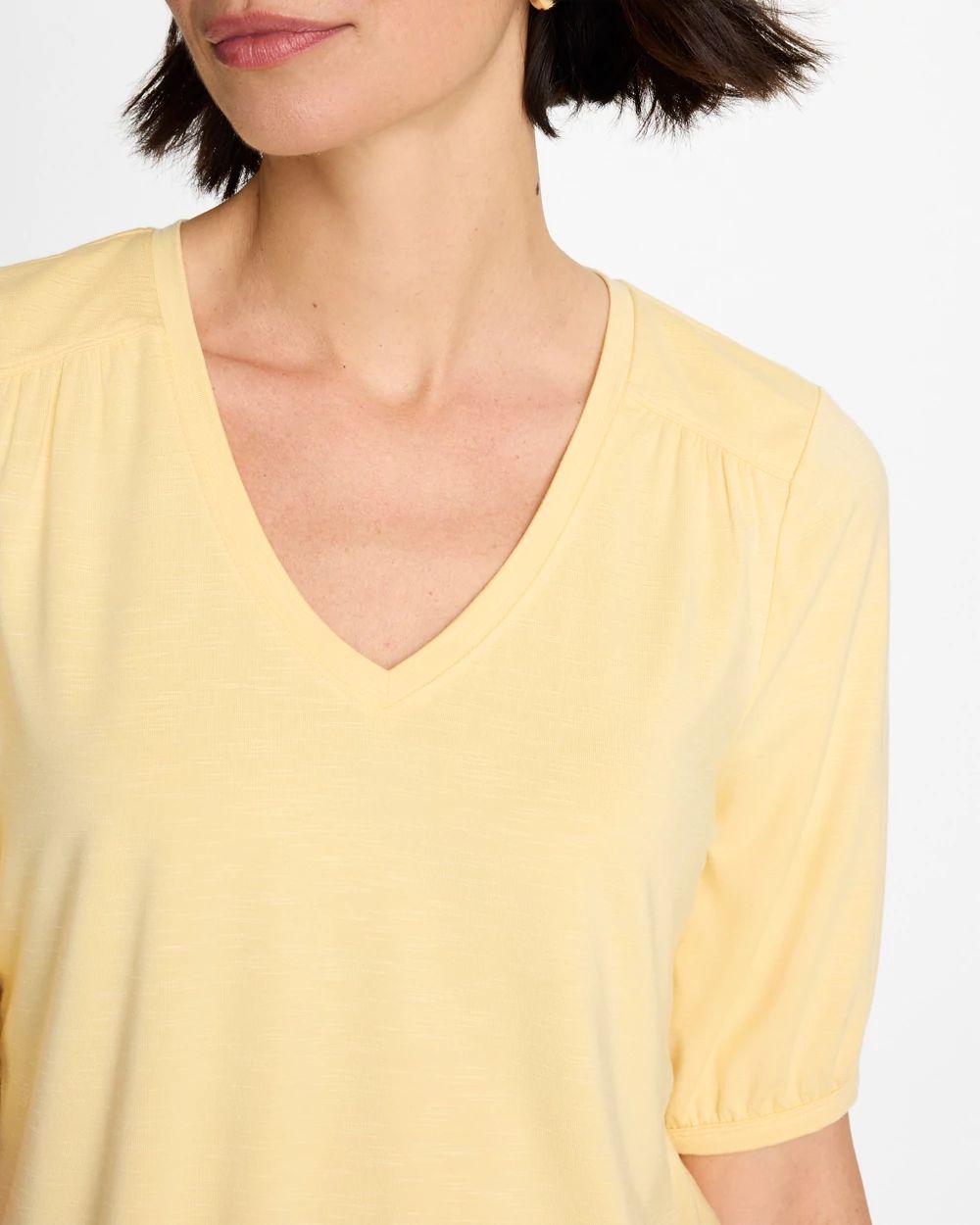 Shirred Elbow Sleeve Tee click to view larger image.