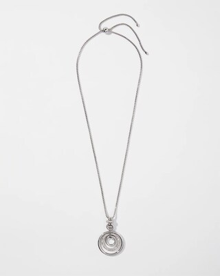 Adjustable Silver Tone Pendant Necklace