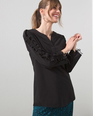 Zenergy UPF Ruched Ruffle Sleeve Top