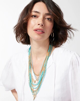 Teal Multistrand Necklace