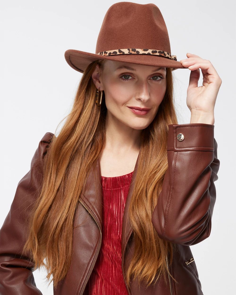 Animal Print Detail Wool Hat