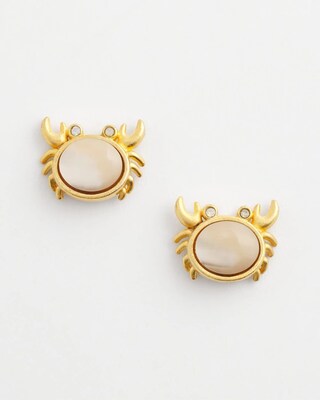 No Droop® Agate Stone Crab Stud Earrings