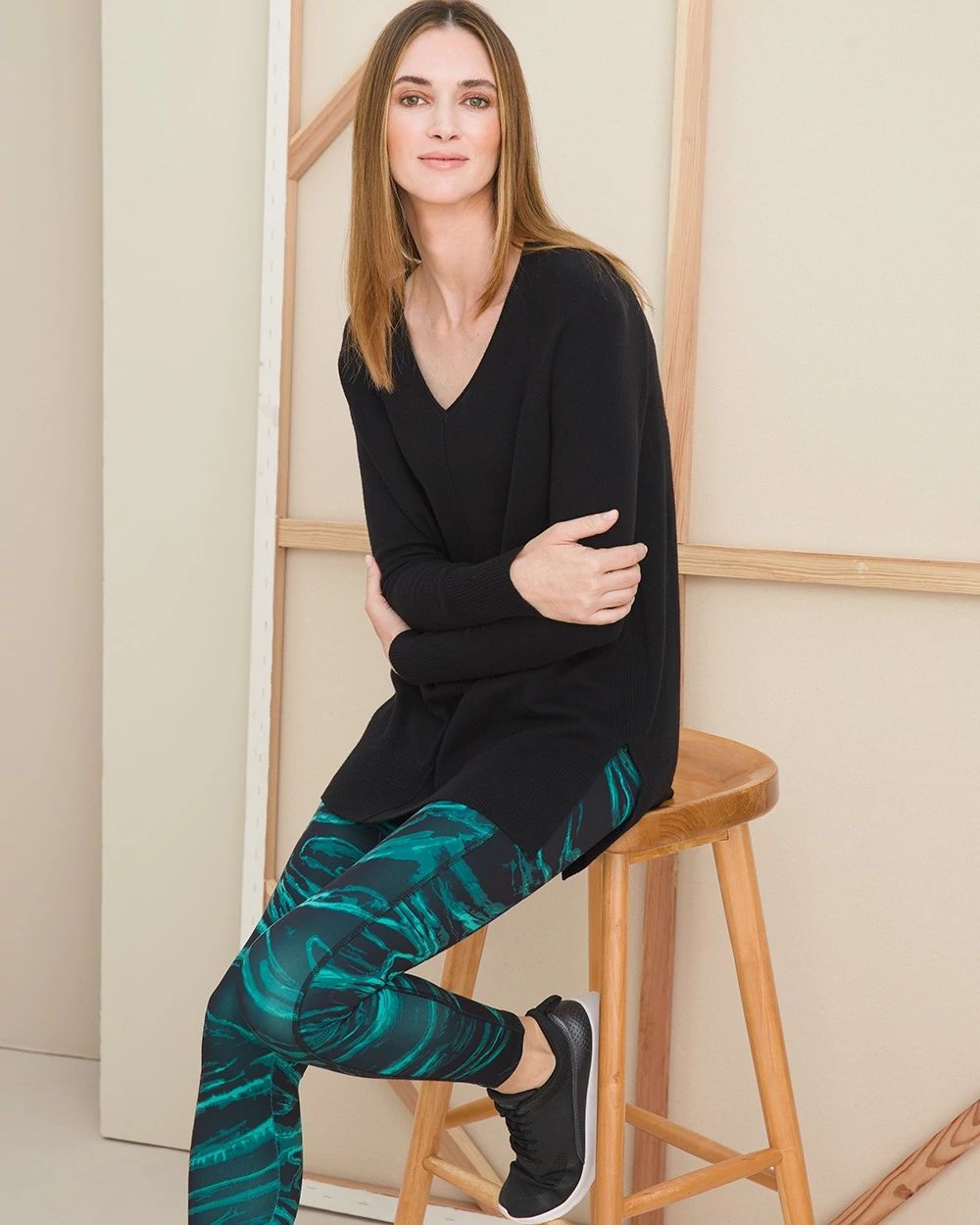 Zenergy So Slimming Marble-Print Leggings