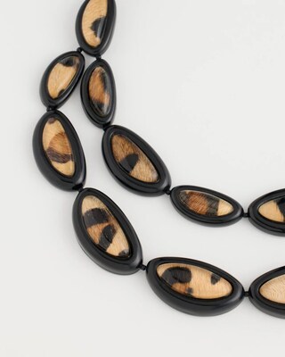 Animal Hair On Leather Necklace click to view larger image.