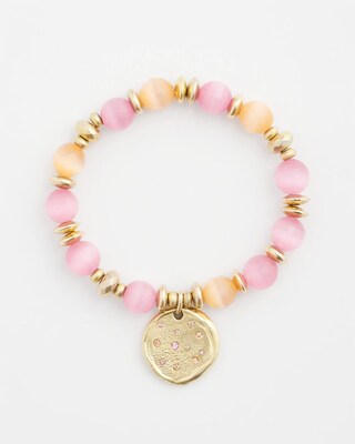 Pink Stone Stretch Bracelet click to view larger image.
