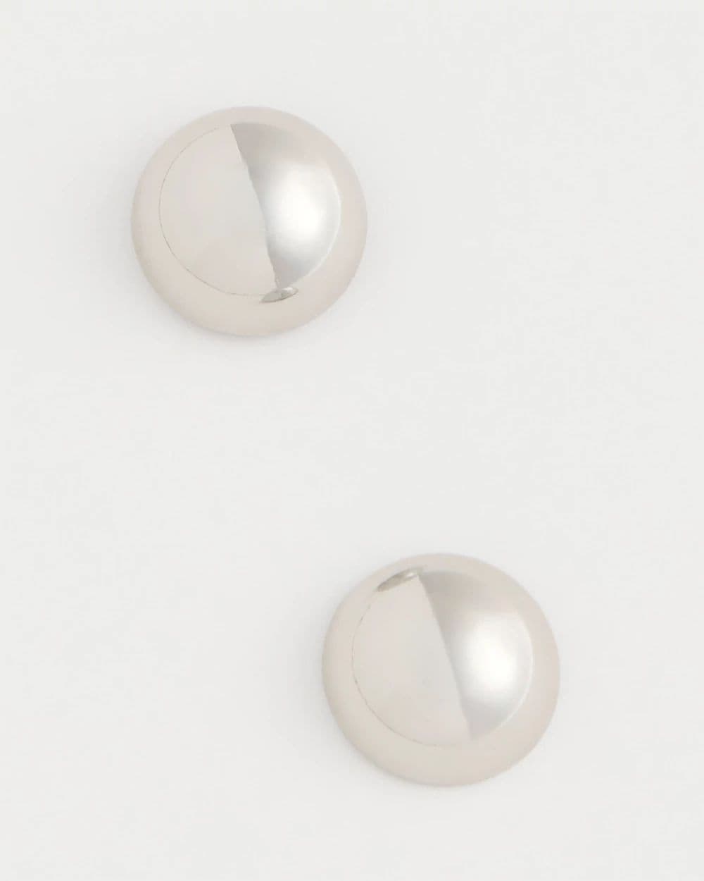 Mini Silvertone Sphere Stud Earrings