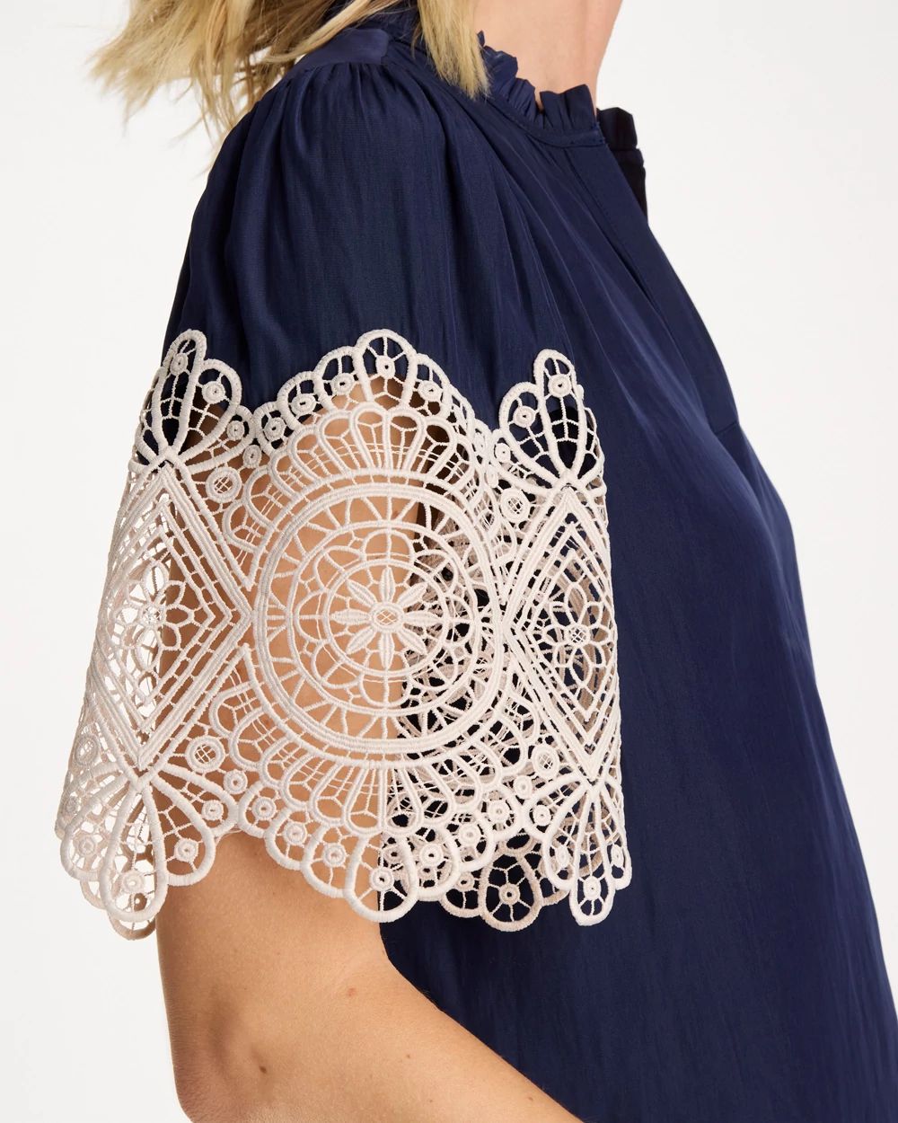 Sea Island Crochet Lace Blouse click to view larger image.