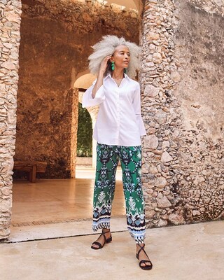 Ikat Wide Leg Soft Crops