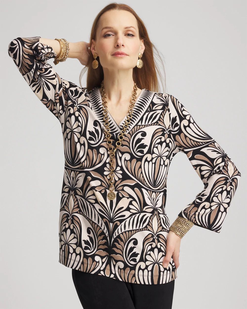 Travelers™ V-Neck Print Tunic
