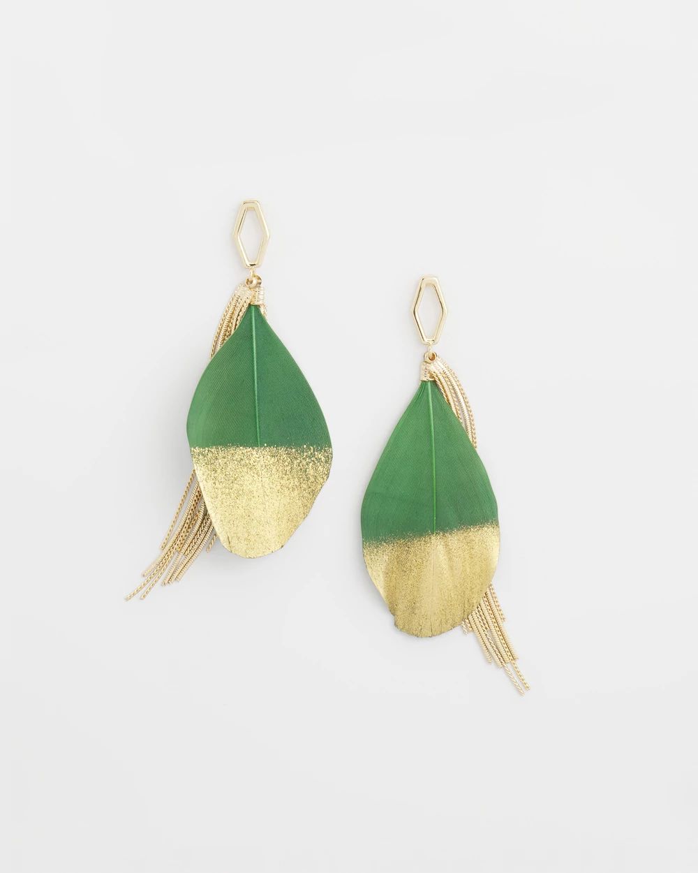 No Droop™ Green Fringe Earrings
