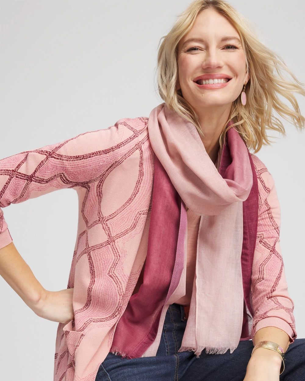 Ombre Metallic Oblong Scarf click to view larger image.