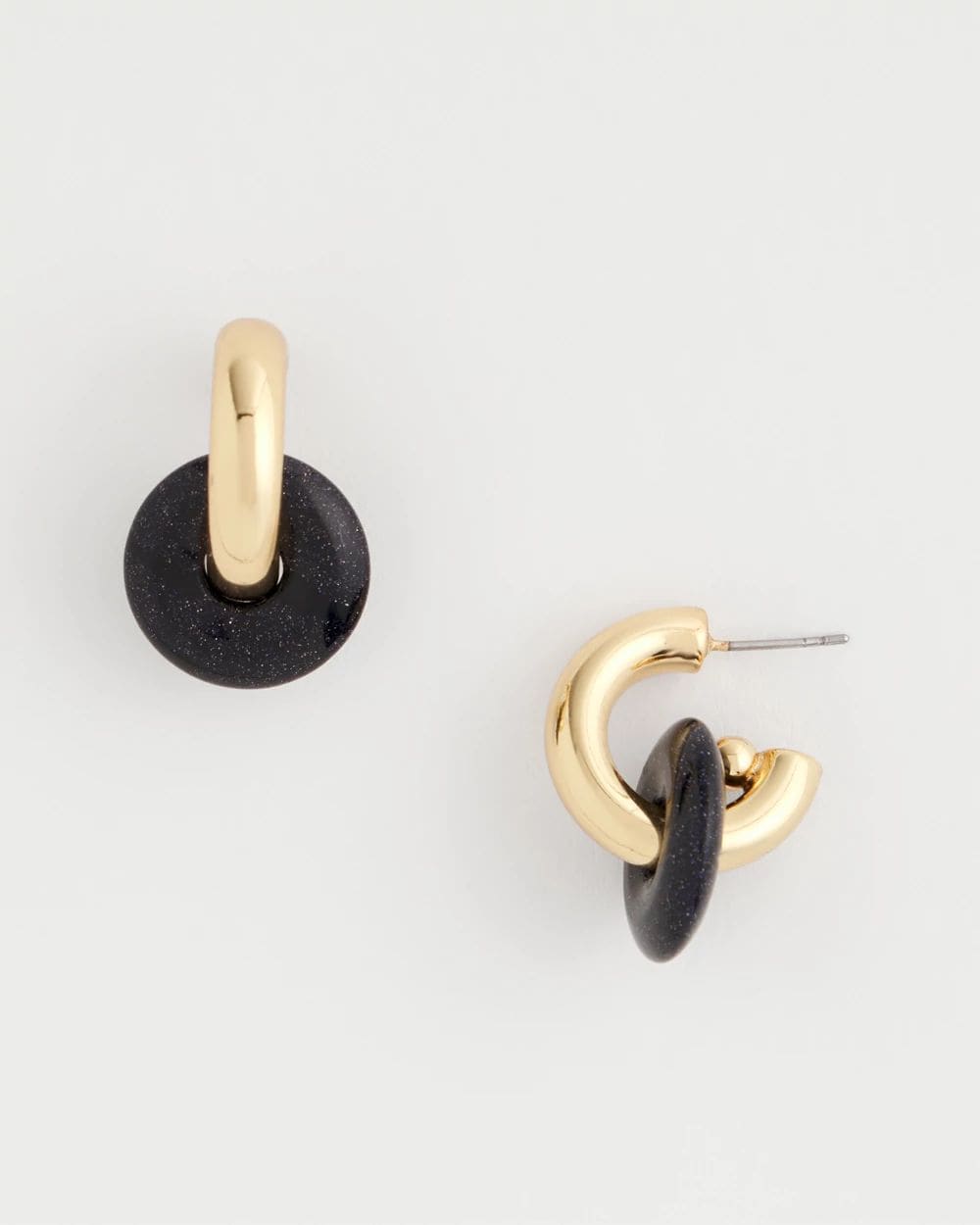 Sparkle Blue Disc Hoop Earrings