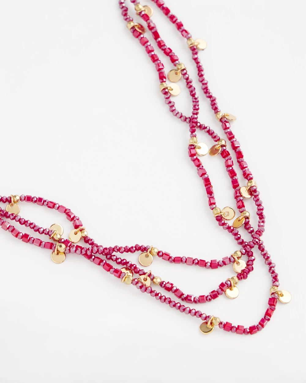 Red Bead Multistrand Necklace
