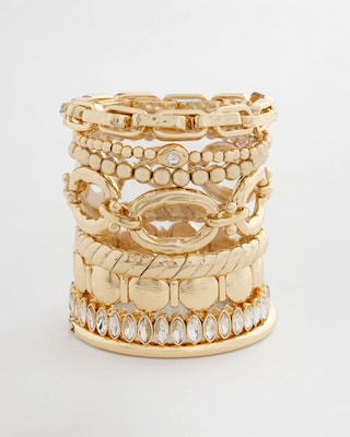 Gold Link Stretch Bracelet click to view larger image.