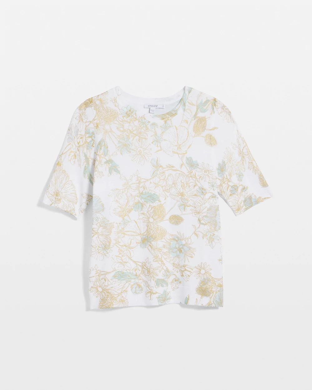 Gold Foil Cotton Sweater Tee click to view larger image.