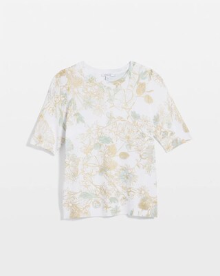 Gold Foil Cotton Sweater Tee click to view larger image.