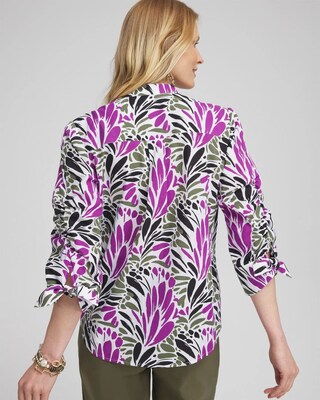 Ruched Sleeve Floral Blouse click to view larger image.