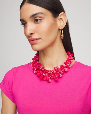 Blossoming Shells Statement Necklace click to view larger image.
