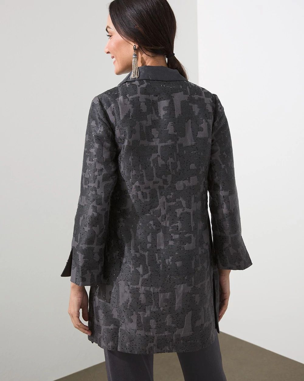Travelers Collection Sequin Jacquard Jacket