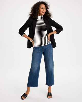 Ella Button-Sleeve Turtleneck Sweater click to view larger image.