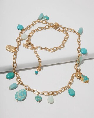 Turquoise and Gold-Tone Necklace