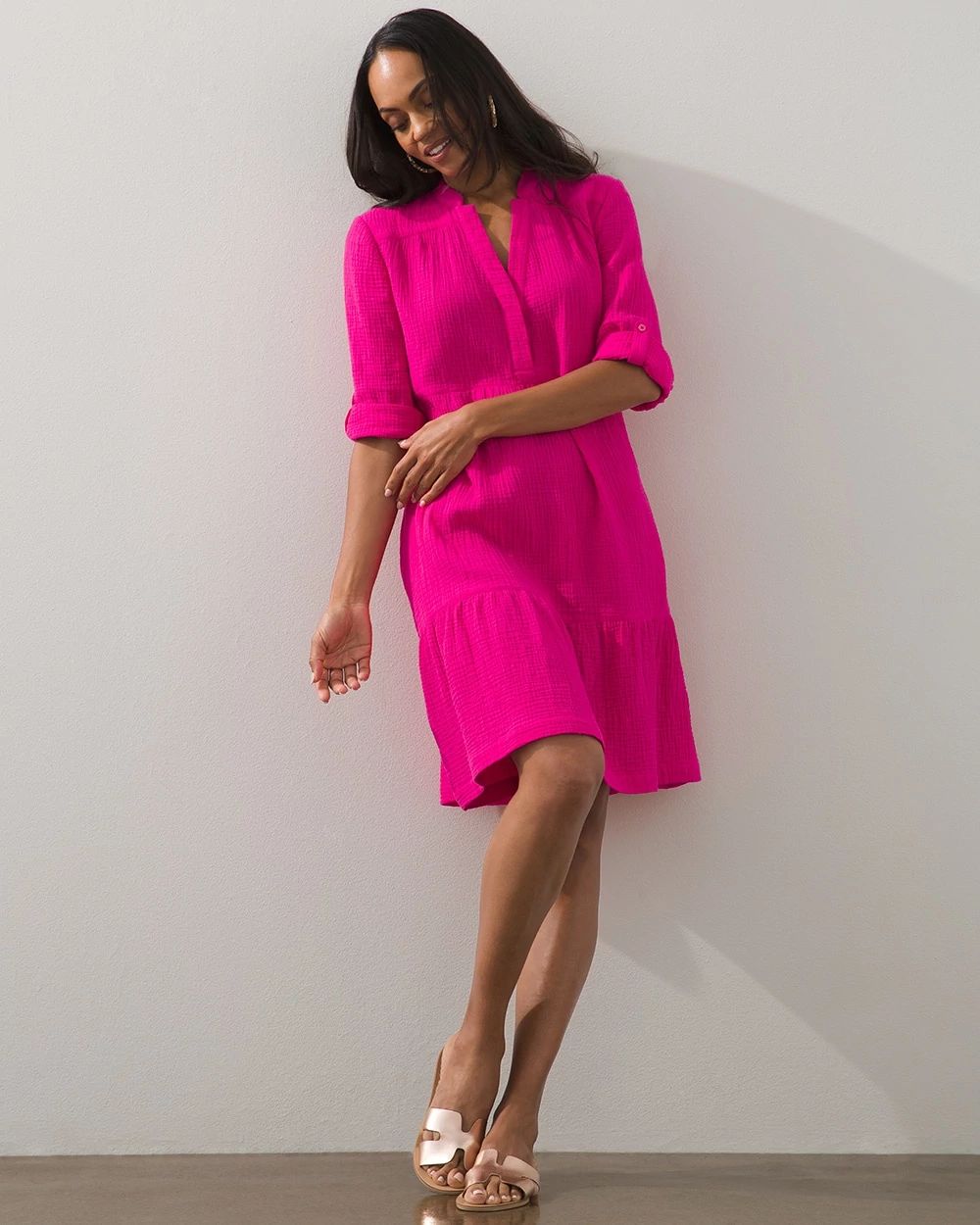 Tiered 3/4 Sleeve Sundress