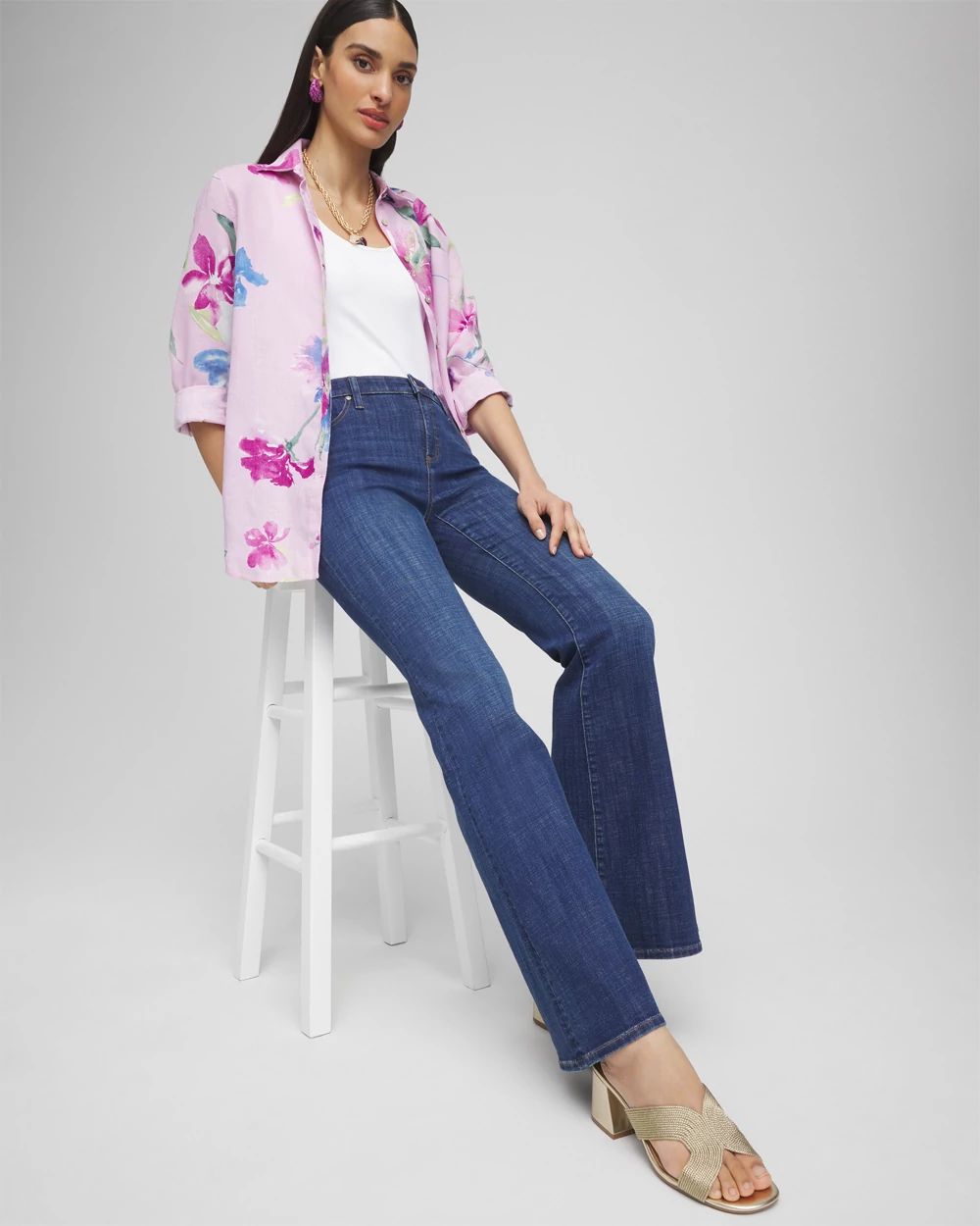 Petite Girlfriend Flare Jeans