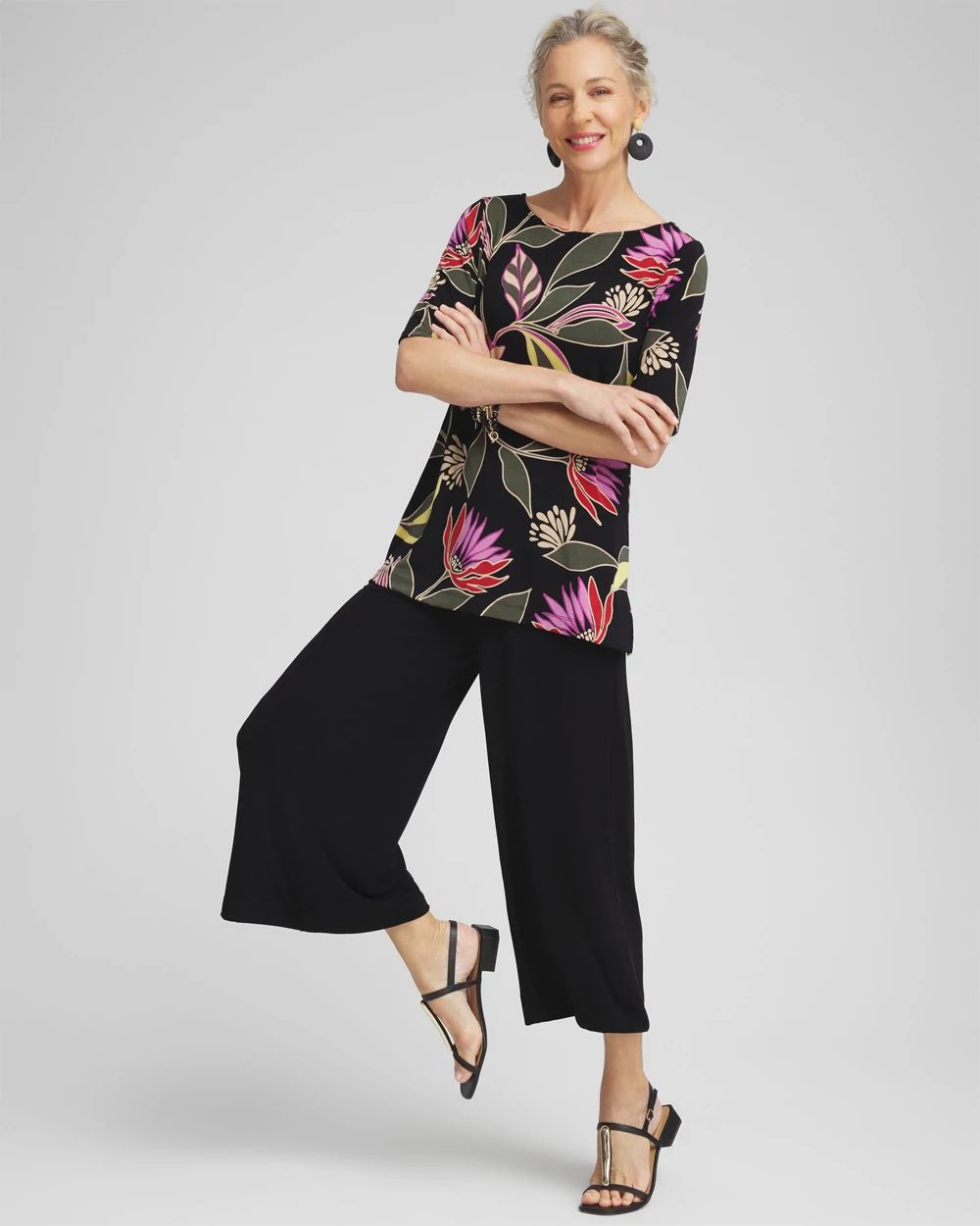 Travelers™ Floral Boat Neck Top