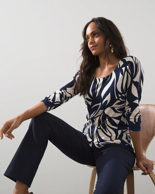 Spun Rayon Petal Print Sweater