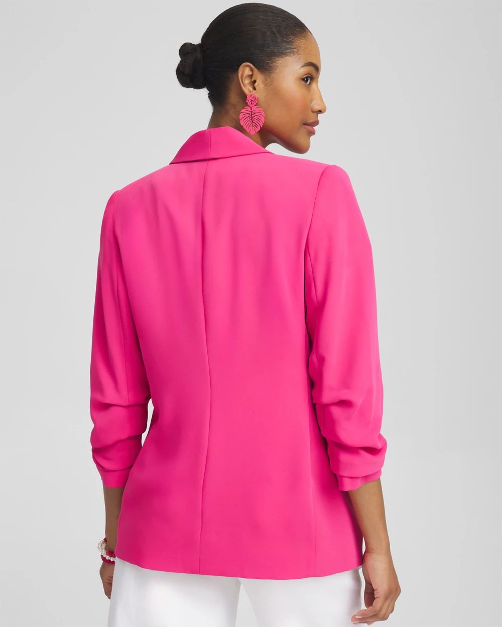 Ruched Sleeve Blazer