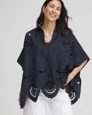 Eyelet Poncho click to view larger image.