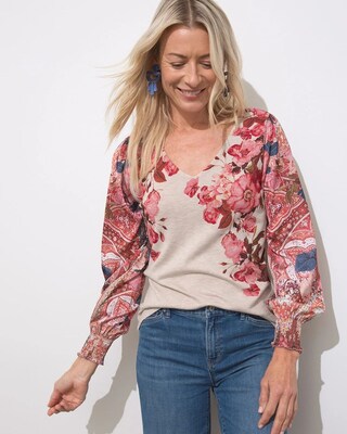 Woven Sleeve Sweater