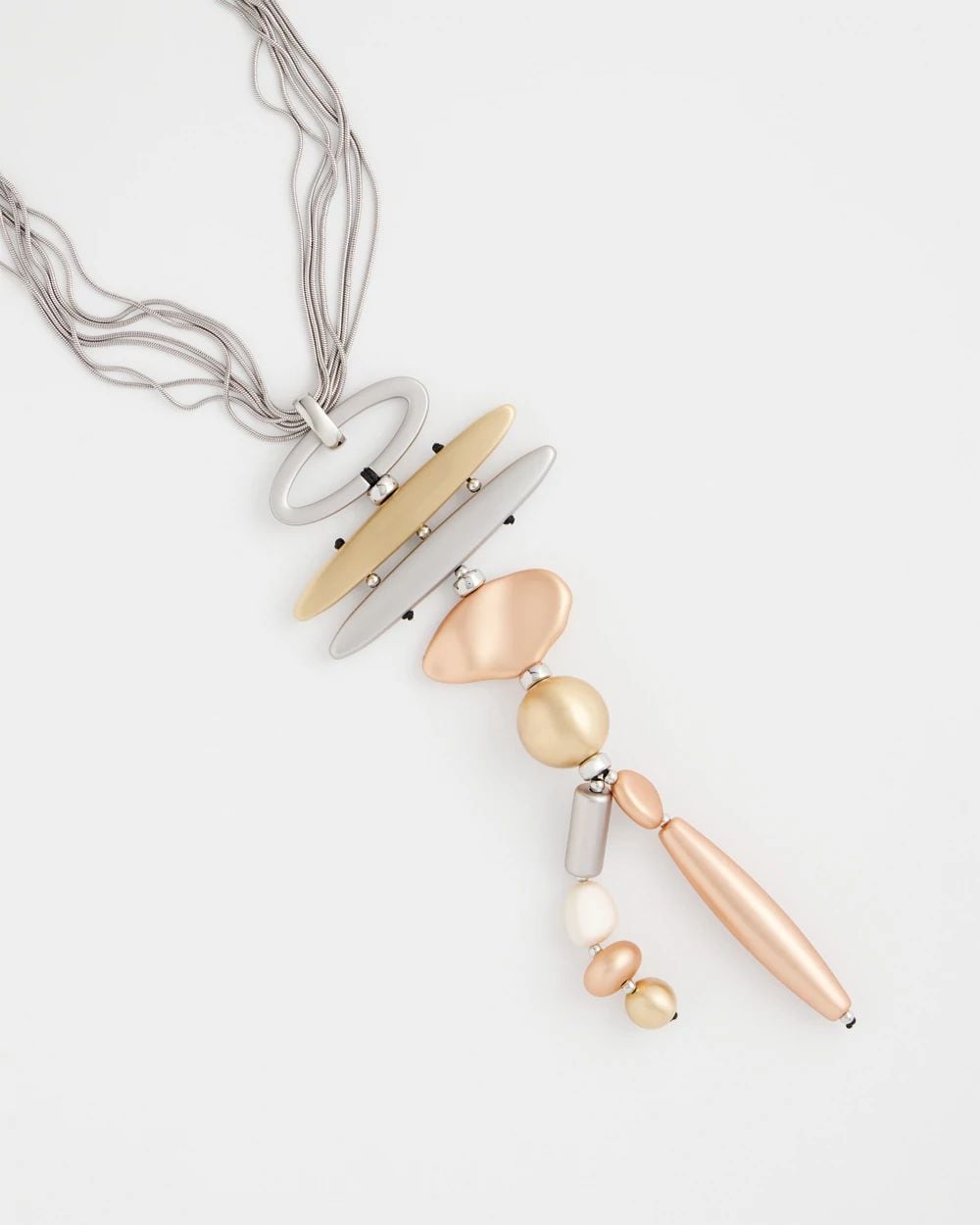 Mixed Metal Linear Necklace click to view larger image.