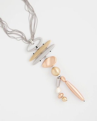 Mixed Metal Linear Necklace click to view larger image.