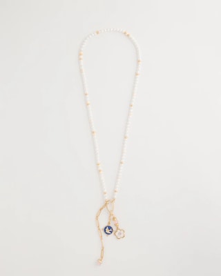 Medallion Pendant Pearl Necklace