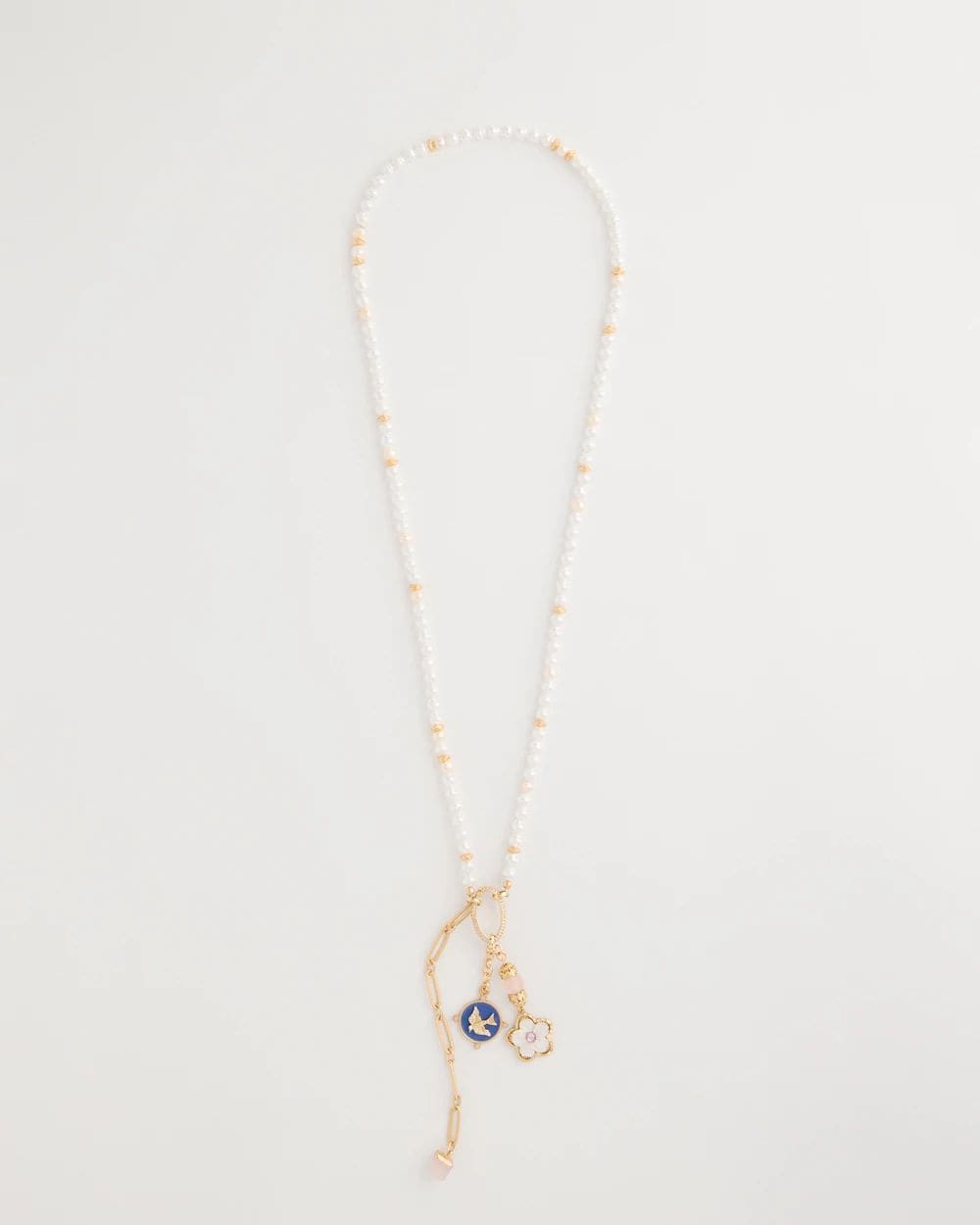 Medallion Pendant Pearl Necklace